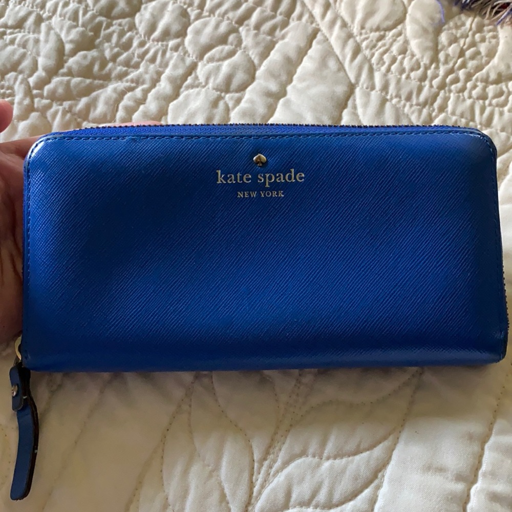 Kate spade zip wallet blue